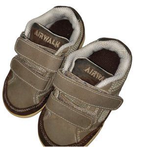 Airwalk Two Strap Low Top Sneakers Baby Toddler Size 6 Brown Suede Retro